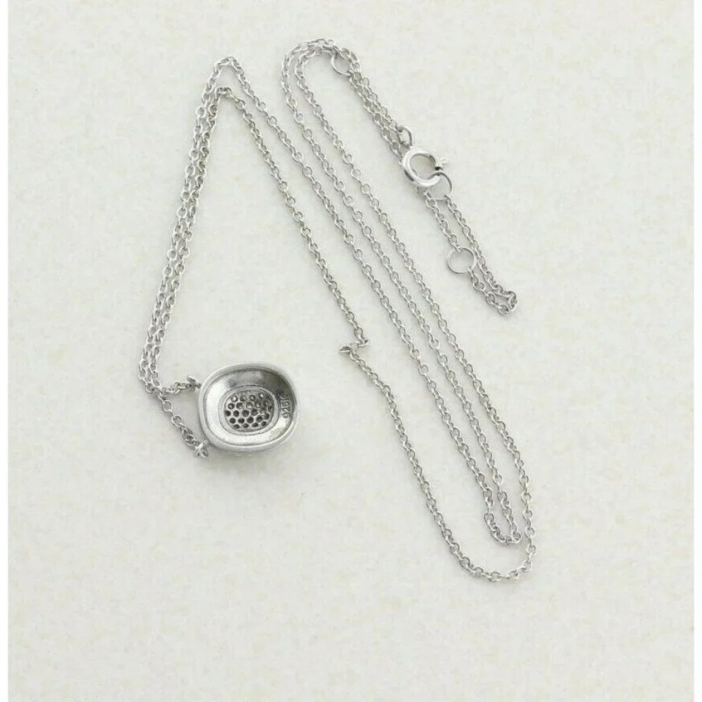 Sterling Silver CZ Necklace 16 to 18 inch chain Adjustable - Picture 8 of 8